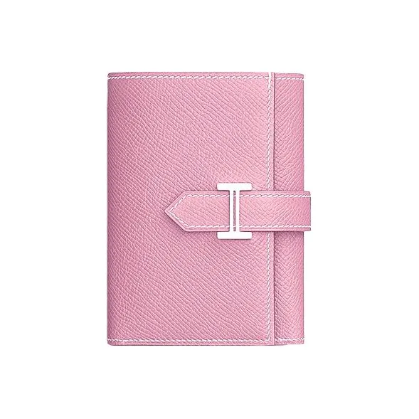 HERMES Bearn Epsom Calfskin Wallet Women's 3Q Rose Sakura Cherry Blossom Pink-0