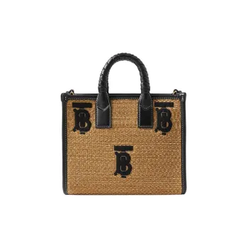 Burberry Mini Freya Tote Natural/Black