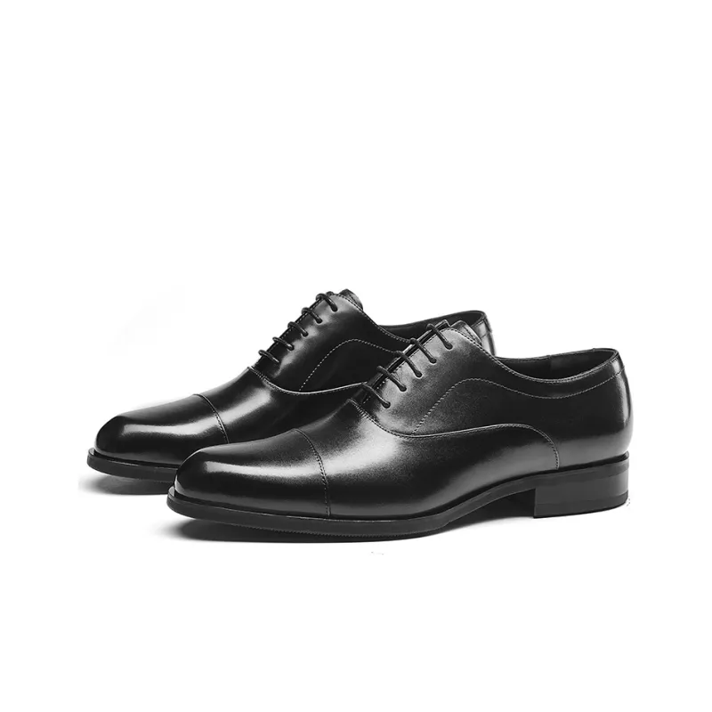 KANGNAI Dress Shoes Men Low Top Black-1