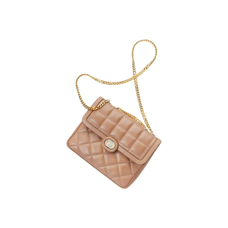 GUCCI Quilting Leather Portable Crossbody Bag Shoulder Bag Women's Rose Beige-3