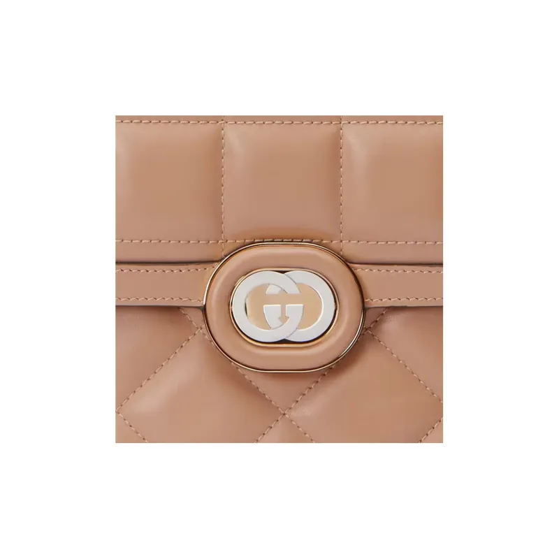 GUCCI Quilting Leather Portable Crossbody Bag Shoulder Bag Women's Rose Beige-8