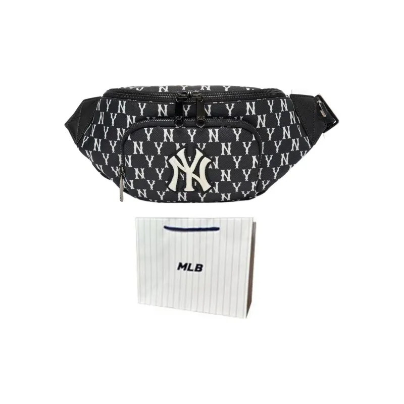 MLB Monogram Collection Polyester Combo Bag One Shoulder Crossbody Fanny Pack Regular Unisex Black-9