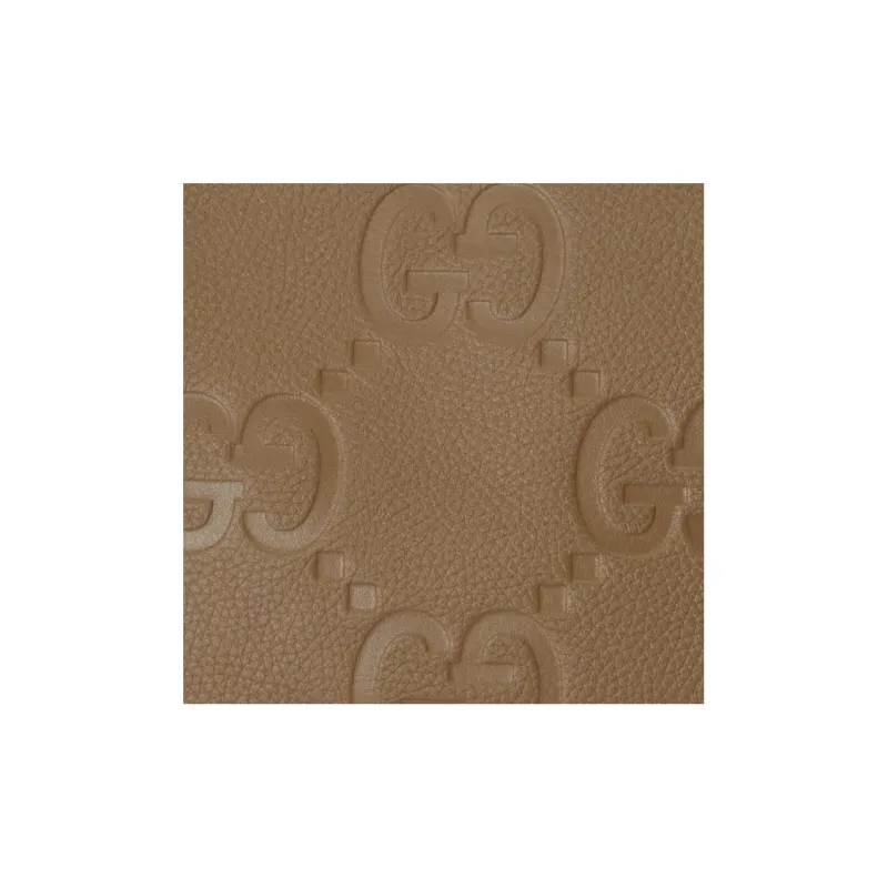GUCCI Leather Clutch Men's Taupe-7