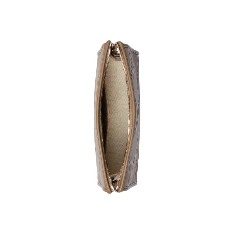 GUCCI Leather Clutch Men's Taupe-4
