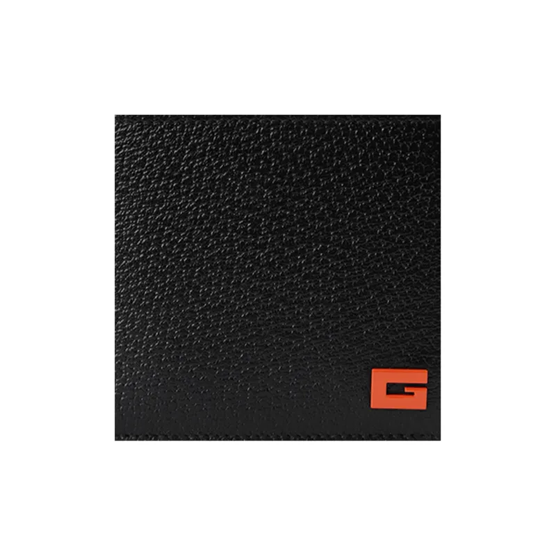 GUCCI Leather Card Holder Men's Black/Orange-5