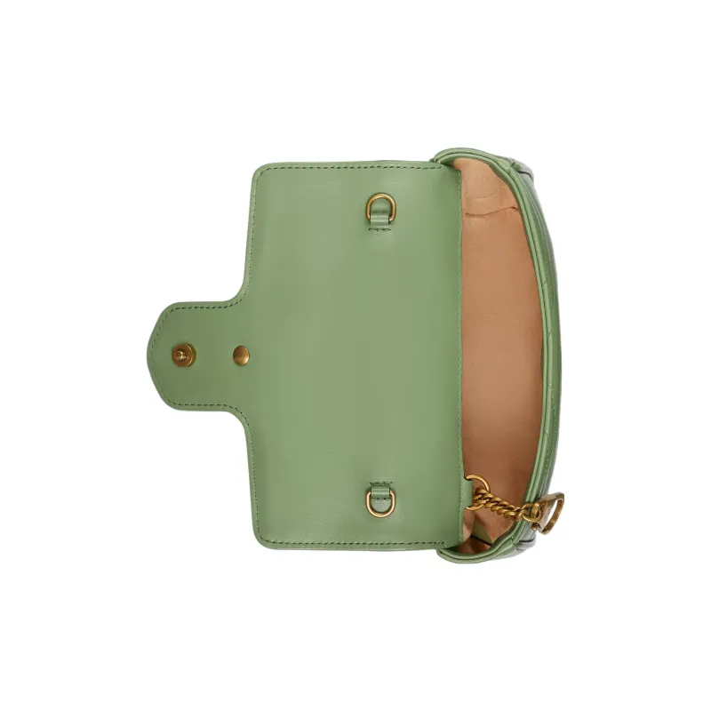 GUCCI GG Marmont Leather Shoulder Bag, Crossbody Bag Extra Mini Women's Green-5