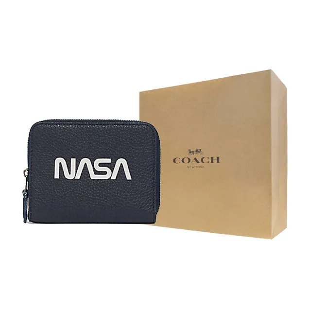 COACH Zip Around Leather Handheld Coin Purse Regular Men's Black-1