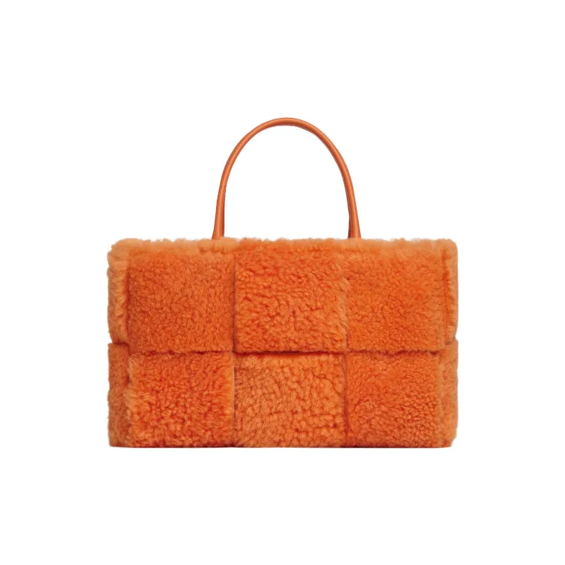 Bottega Veneta Arco Medium Shearling Tote Bag-4