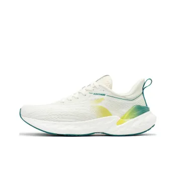 361° Popping Foam 3.0 Cushioned Slip Resistant Abrasion Resistant Low Top Running Shoes Men's White Green Yellow