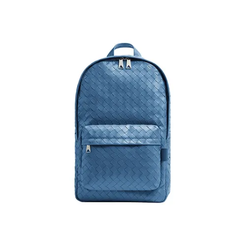 Bottega Veneta Calfskin Backpack Medium Size Men's Blue