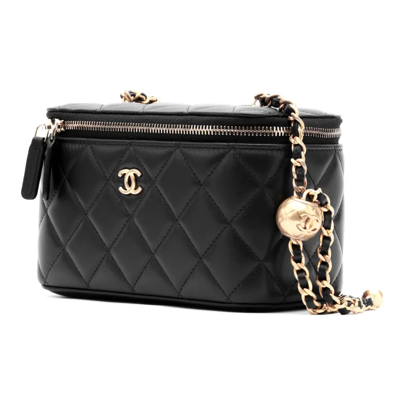CHANEL Sheepskin Box Bag, Shoulder Bag, Crossbody Bag Women's Black-2