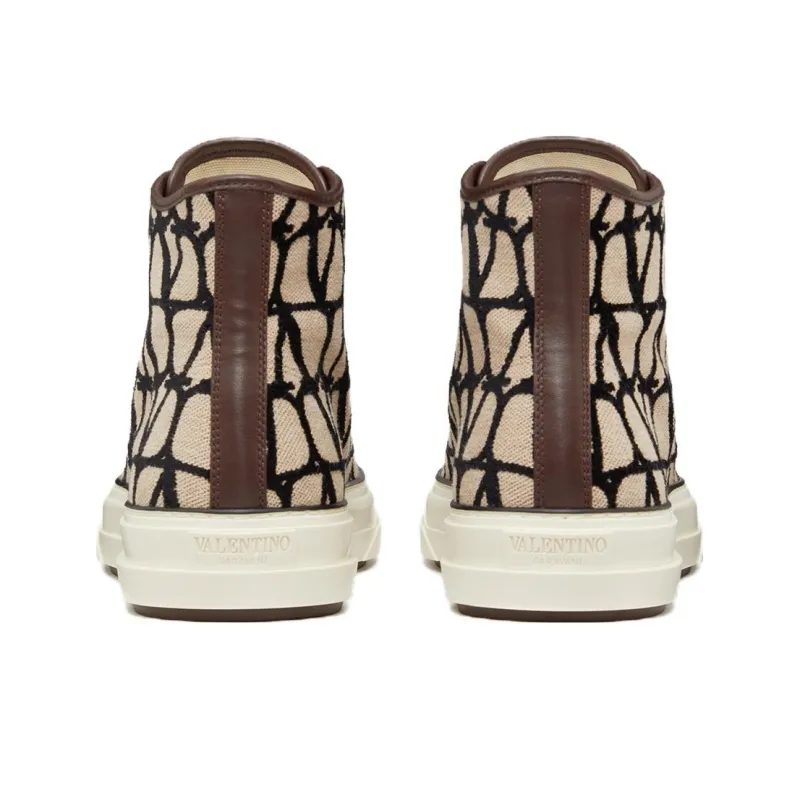 Valentino Round Toe High-Top Sneakers-4