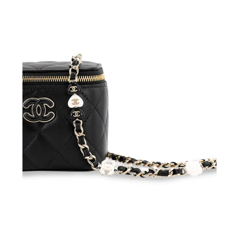 CHANEL Lambskin Box Bag, Shoulder Bag, Crossbody Bag, Clutch Trumpets Women's Black-5