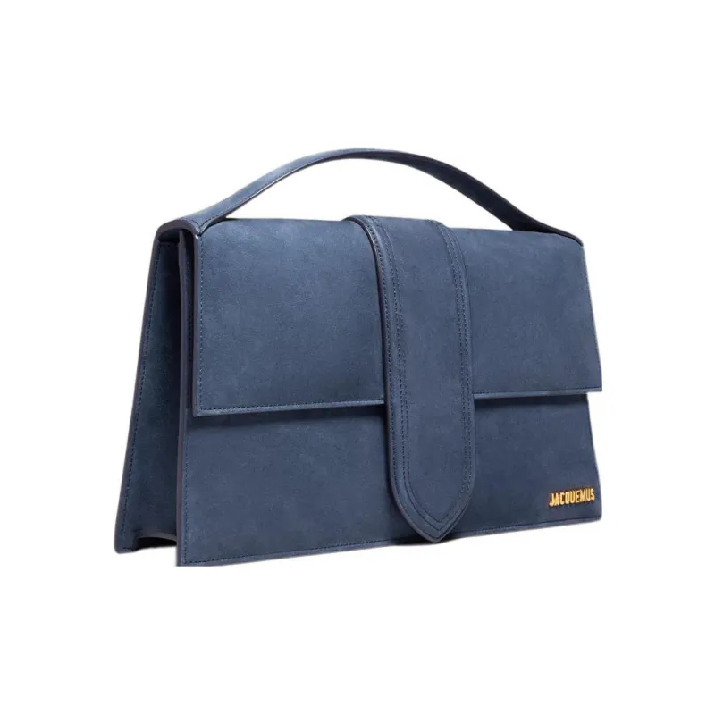 Jacquemus Calfskin Messenger Bag Portable Crossbody Bag Shoulder Bag Women's Marine Blue-1