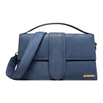Jacquemus Calfskin Messenger Bag Portable Crossbody Bag Shoulder Bag Women's Marine Blue