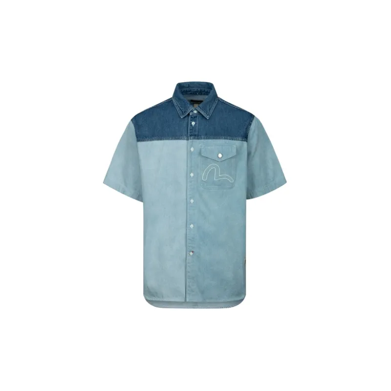 EVISU Logo-embroidered Denim Shirt-1