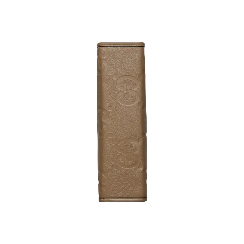 GUCCI Leather Clutch Men's Taupe-6
