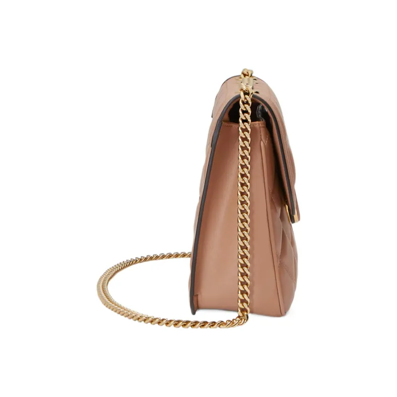 GUCCI Quilting Leather Portable Crossbody Bag Shoulder Bag Women's Rose Beige-4