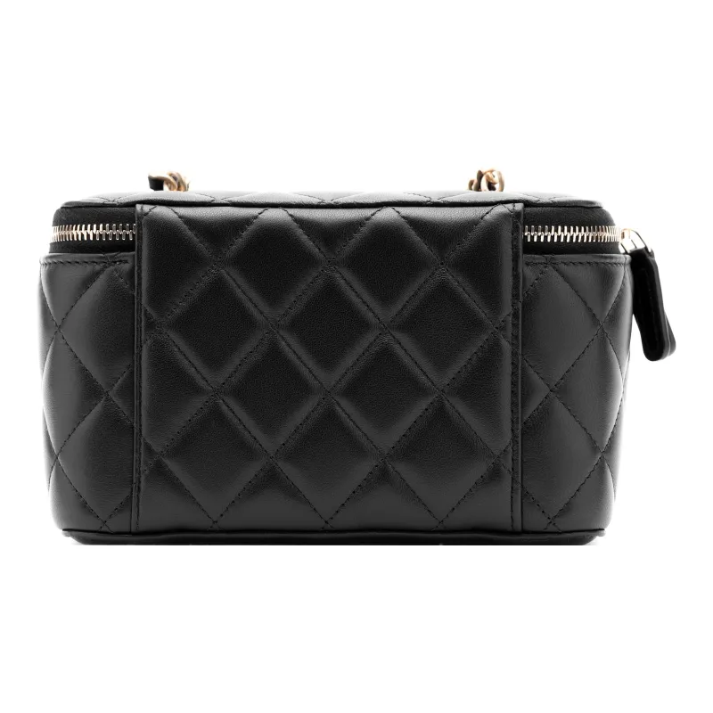 CHANEL Sheepskin Box Bag, Shoulder Bag, Crossbody Bag Women's Black-3