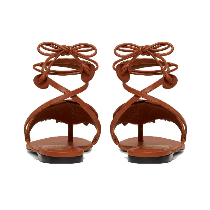 Valentino Atelier One Strap Sandals Women's Brown-4