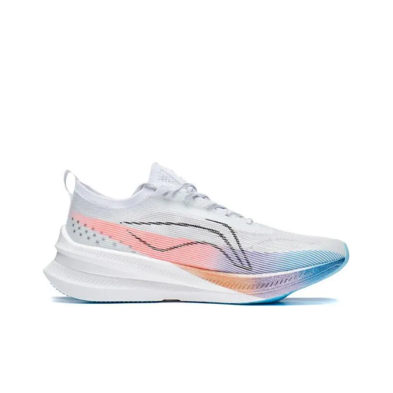 LiNing Feidian 3 Elite Durable Breathable Low Top Running Shoes Unisex White Pink Blue-1