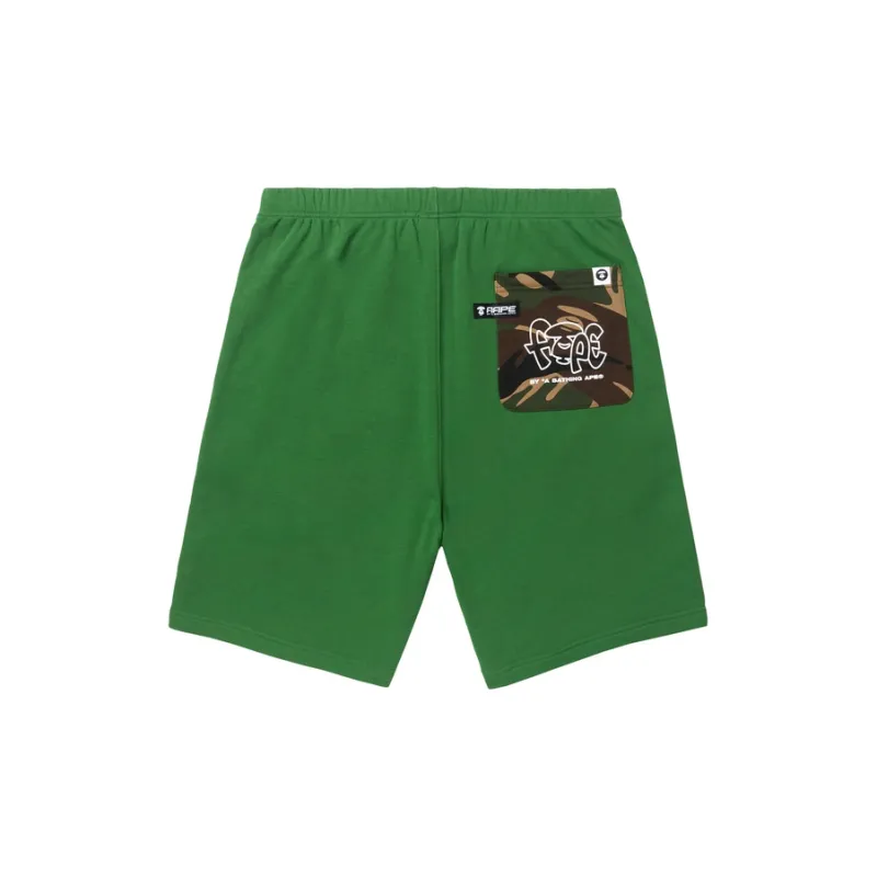 Aape Logo patch Drop crotch Shorts-3