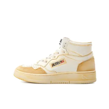 AUTRY Stylish Skateboarding Shoes Women's White Yellow Vintage Version