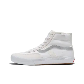 Vans Gilbert Crockett Pro Reflective High Anti-Slip Wear-Resistant High-Top Skateboard Shoes Unisex White Gray