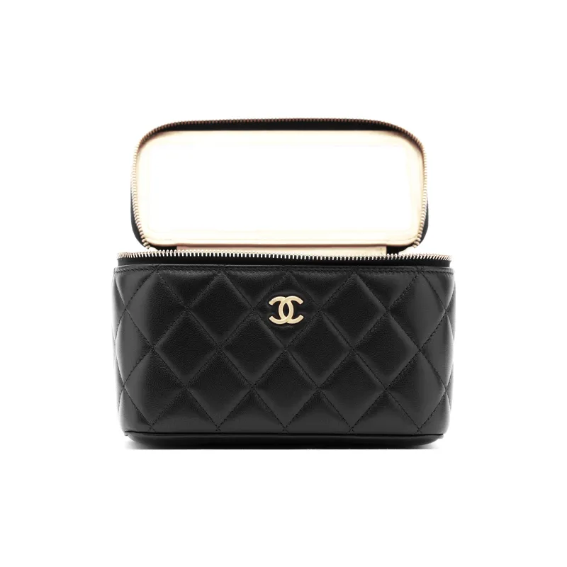 CHANEL Sheepskin Box Bag, Shoulder Bag, Crossbody Bag Women's Black-1