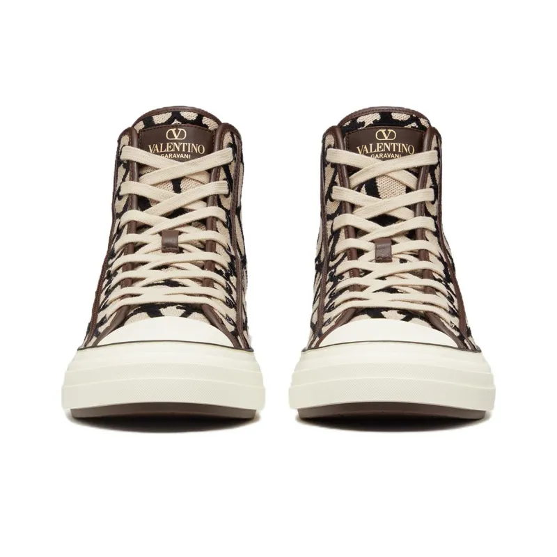 Valentino Round Toe High-Top Sneakers-3