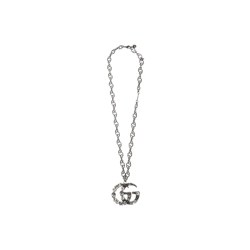 GUCCI Crystal Double G Necklace-1