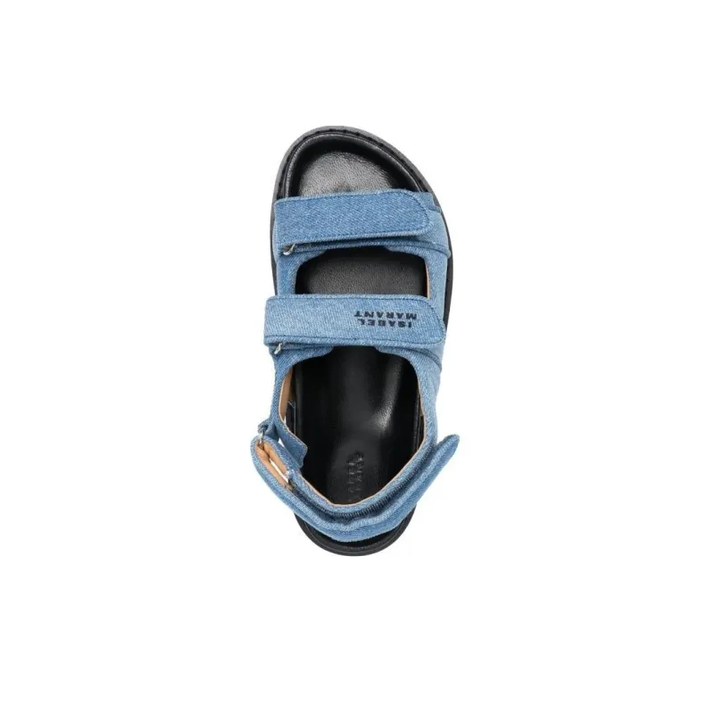 ISABEL MARANT Madee Denim Slingback Sandals-4
