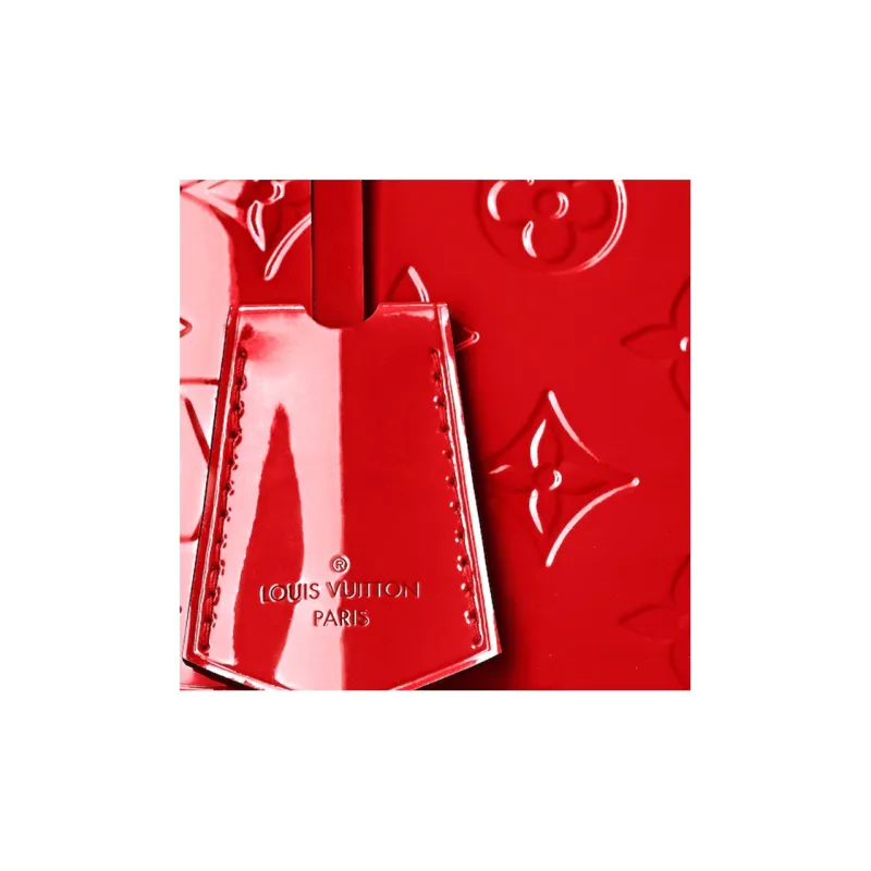 LOUIS VUITTON Alma Patent Leather Dome Bag Shoulder Bag Crossbody Bag Handbag Women's Cherry Red-4
