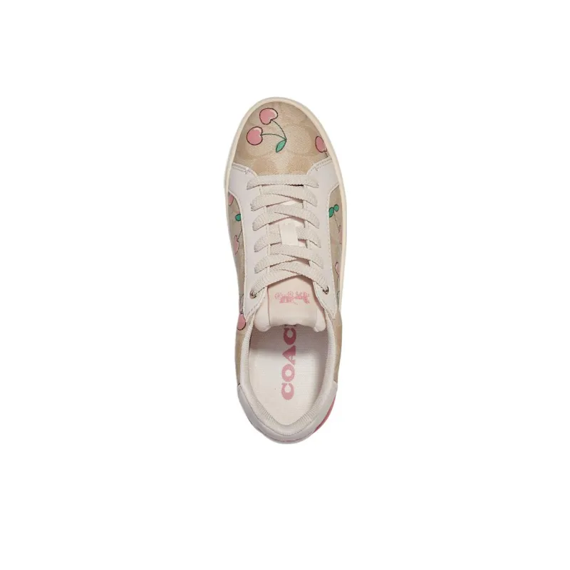 COACH Low Top Stylish Skateboarding Shoes Women's Khaki-3