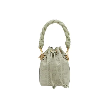 FENDI Mon Tresor Canvas Bucket Bags Shoulder Bag Crossbody Bag Handbag Small Size Women's Light Green