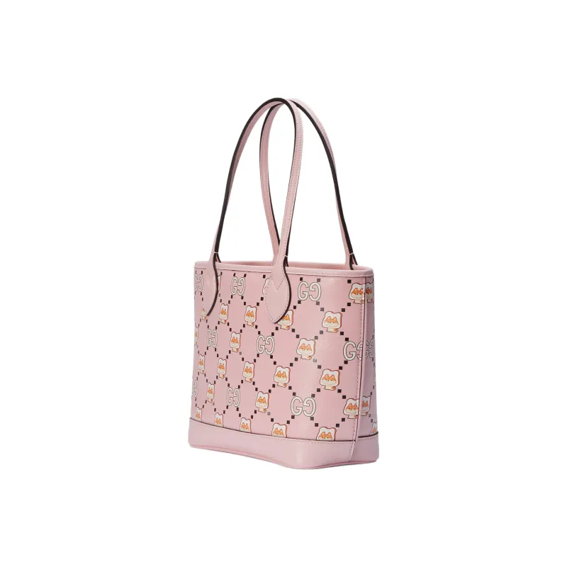 GUCCI Leather Tote Bag, Shopping Bag, Handbag Trumpets Women's Pink-1