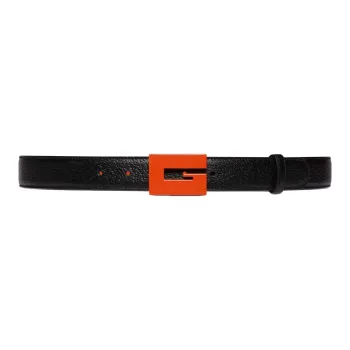 GUCCI Bold Letter G Plate Buckle Leather Belts Men's