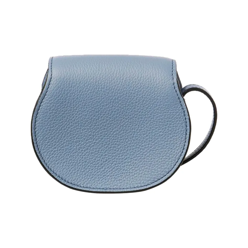 Chloe Marcie Brass And Grain Calfskin Saddle Bag Shoulder Bag, Crossbody Bag Extra Mini Women's Blue-1