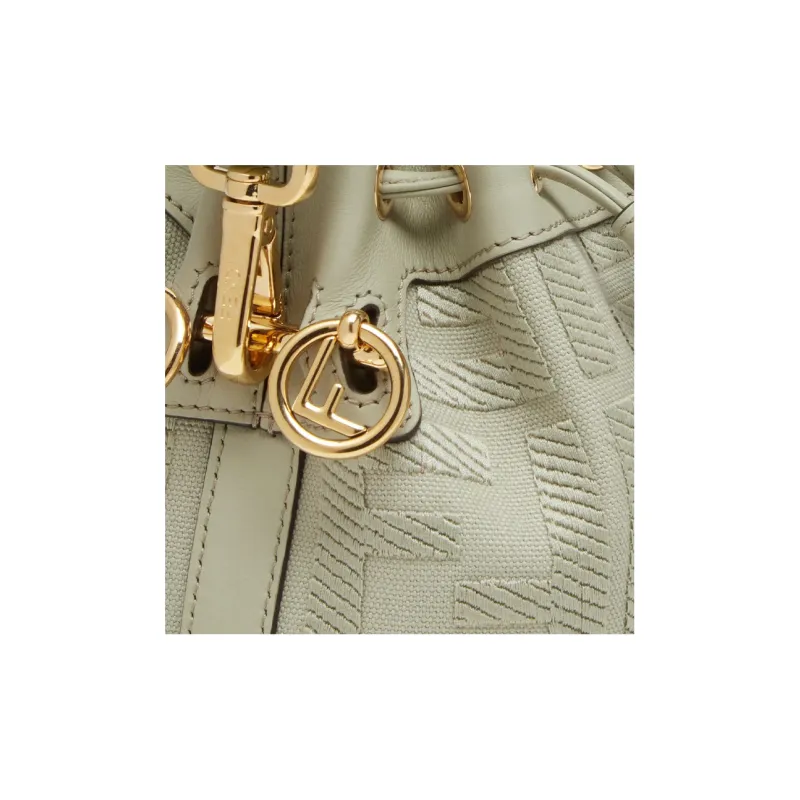 FENDI Mon Tresor Canvas Bucket Bags Shoulder Bag Crossbody Bag Handbag Small Size Women's Light Green-4