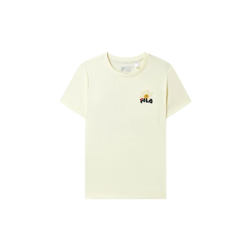 FILA T Shirts Women's Oil Wax Yellow-1