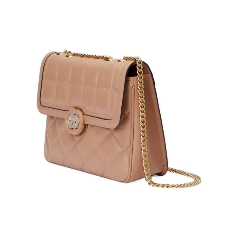 GUCCI Quilting Leather Portable Crossbody Bag Shoulder Bag Women's Rose Beige-1