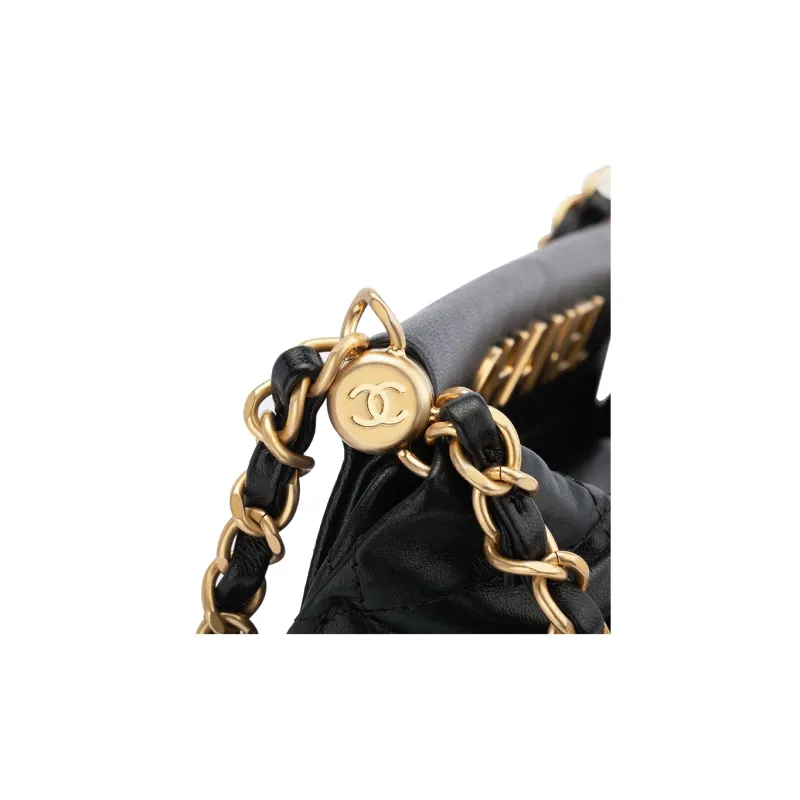 CHANEL 22Bag Lambskin Bucket Bag, Crossbody Bag, Shoulder Bag Trumpets Women's Black-4