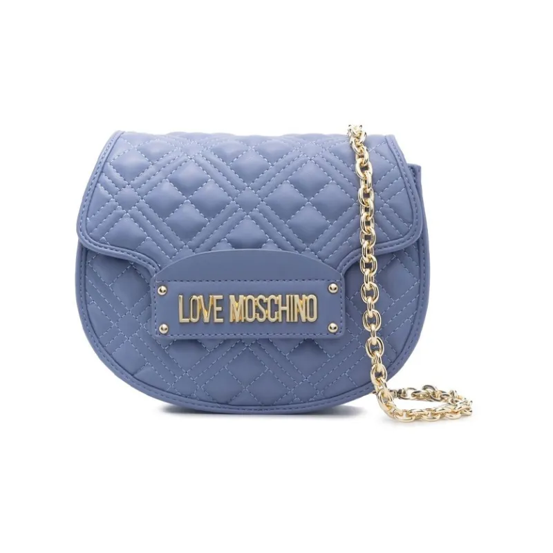 LOVE MOSCHINO Polyurethane Shoulder Bag Crossbody Bag Women's Blue-0