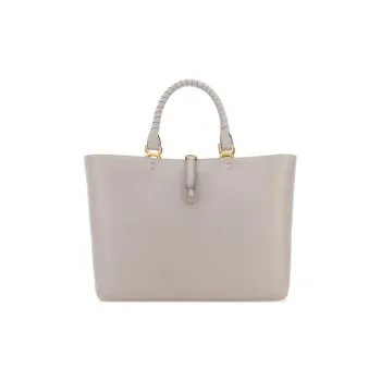 Chloe Marcie Grained Calfskin Tote Bag Shopping Bag Shoulder Bag Handbag Women's Gray