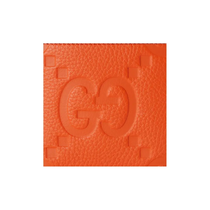 GUCCI Leather Wallet Men's Orange-5