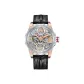 HBR8854-Two-Tone Gold Steel Case Black Leather Band