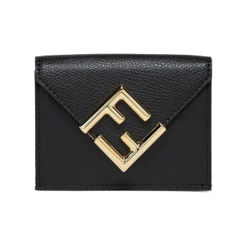 FENDI Peekaboo Calfskin Wallet Women's Black