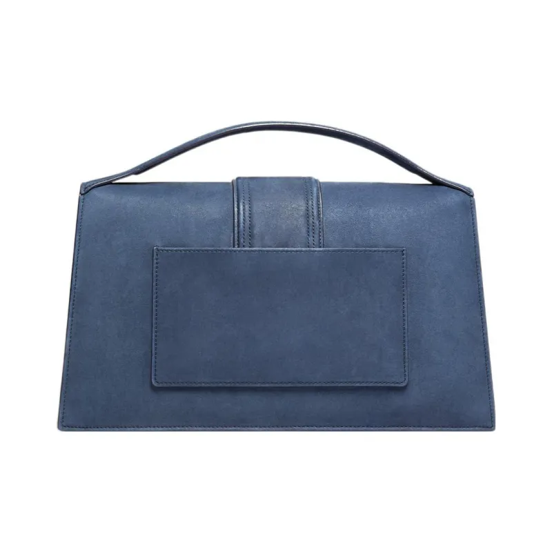 Jacquemus Calfskin Messenger Bag Portable Crossbody Bag Shoulder Bag Women's Marine Blue-2