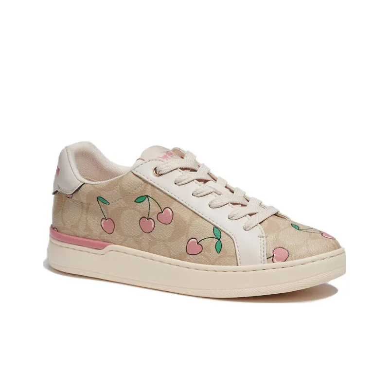 COACH Low Top Stylish Skateboarding Shoes Women's Khaki-2