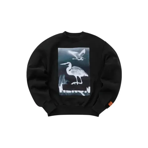 HERON PRESTON Censored-print Crew-neck Sweatshirt